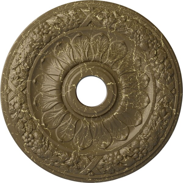 Ekena Millwork Swindon Ceiling Medallion (Canopies up to 6 1/8"), 24"OD x 4"ID x 1 1/2"P, Mississippi Mud Crackle CM24SWMMC - main